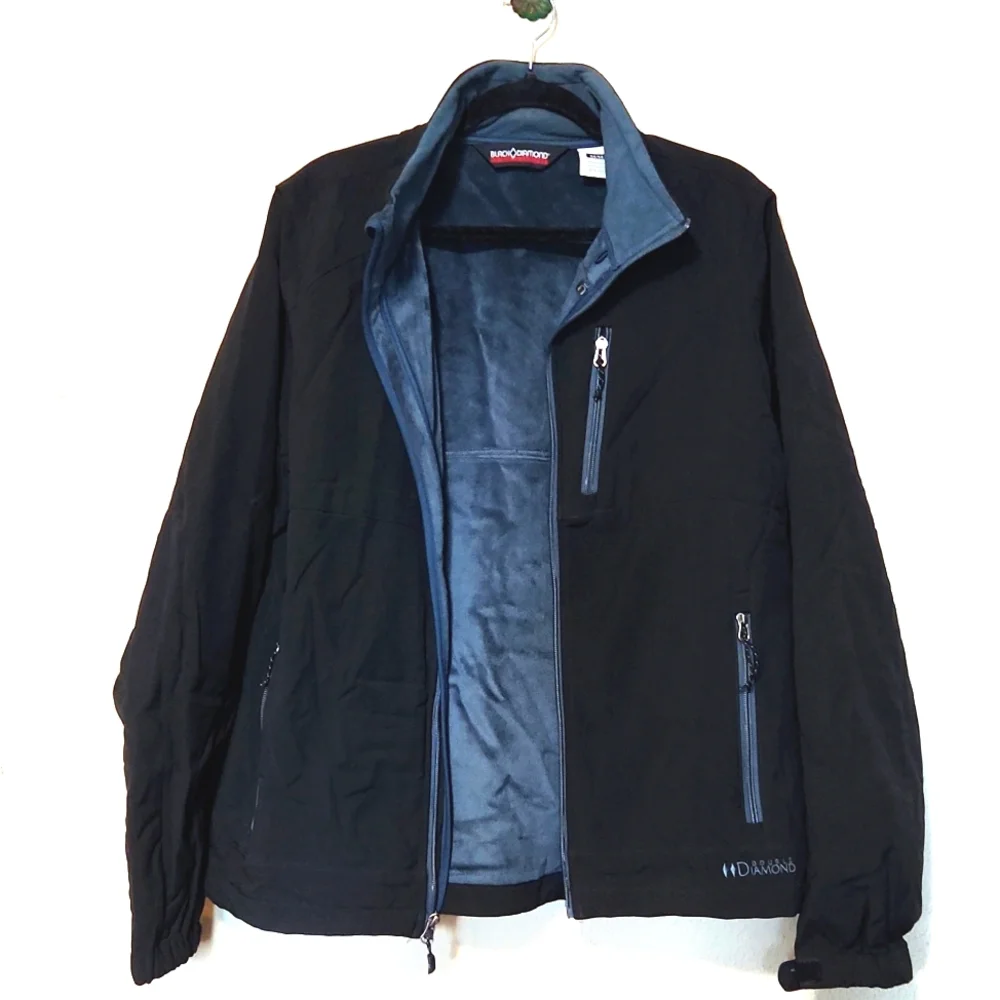 Black Diamond Double Diamond Men's Soft Shell Black Zip-Up Jacket Size Medium - Picture 1 of 14